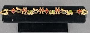Vintage Fashion BRACELET Avon 8" toy soldiers enameled slide holiday